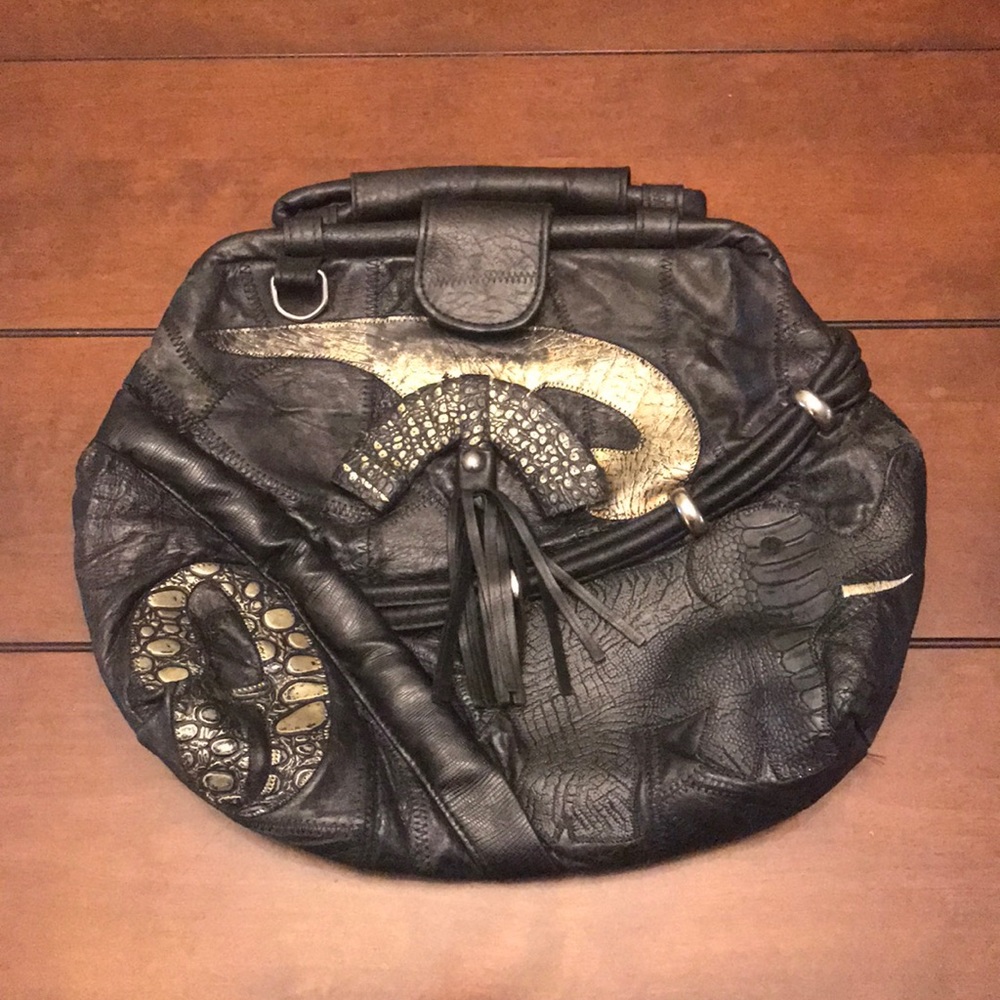 COPY - Vintage black leather purse, one of a kind